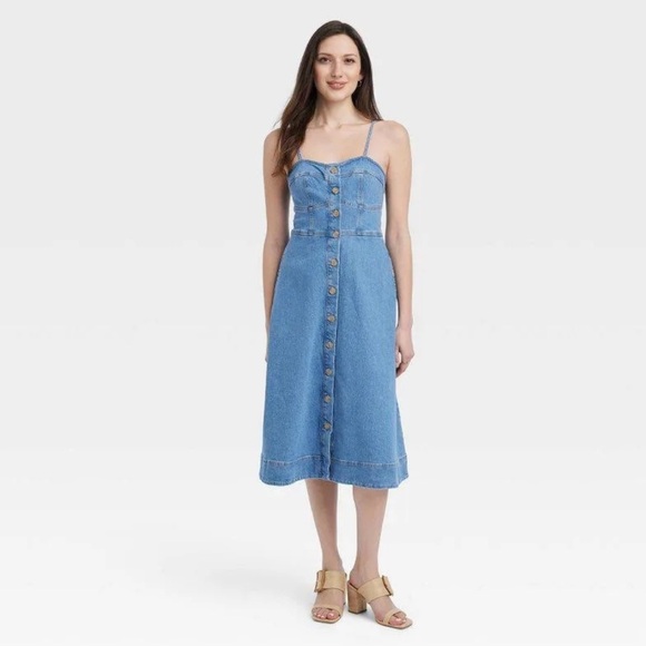 Universal Thread Dresses & Skirts - Universal Thread Women's Corset Denim Dress Midi A-Line XL